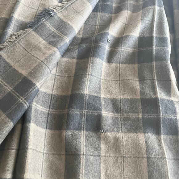 Escada Brown Black Plaid Wool Pleated Leather Belt Midi Kilt Skirt Size 38/ US M - Picture 8 of 12